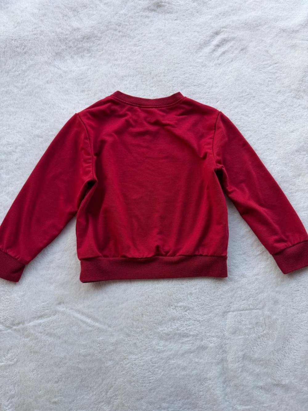 SHEIN Red Girls' Butterfly Sweatshirt with Leopard Print Accent Size 100 (3T/4T) - Picture 4 of 5